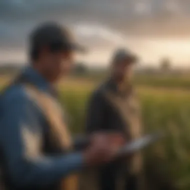 Farmers Making Informed Decisions Using SMS Software Farmers utilizing SMS software for decision making
