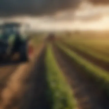 Technology Integration in Modern Farming Farmland with integrated technology solutions