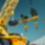 Detailed diagram of a static crane highlighting its key components