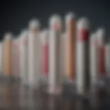 An illustration of various types of suppositories.