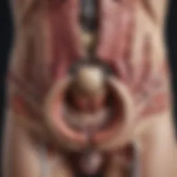 Anatomical illustration highlighting the rectal area anatomy
