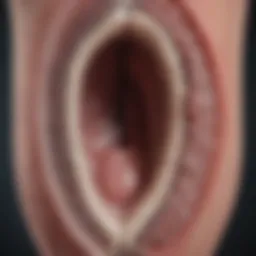 Illustration of a normal urethra and a urethra with stricture