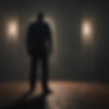 Fear's Shadow A shadowy figure representing fear looming over a person.