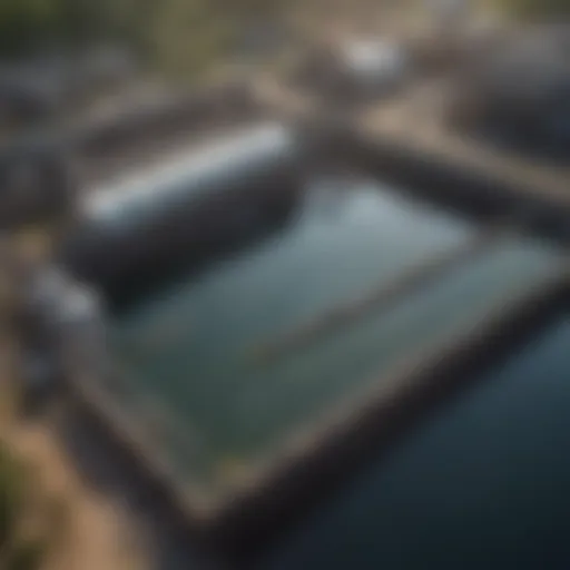 A detailed diagram illustrating the stages of wastewater treatment