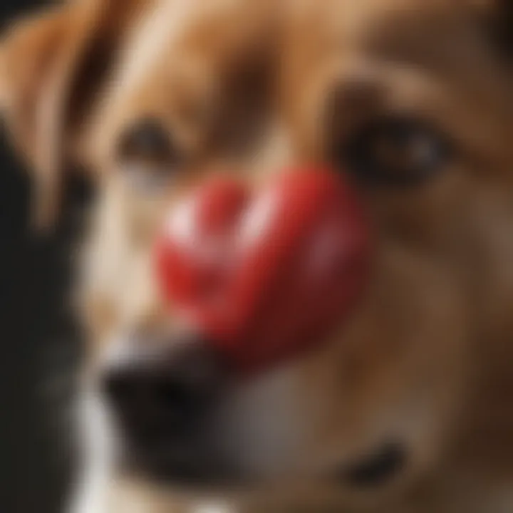 Healthy dog with a focus on its heart