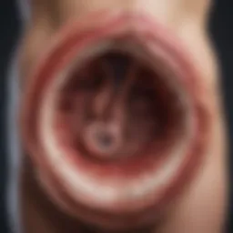 Illustration of twisted ovary anatomy and symptoms