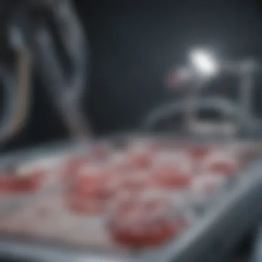 Vascular surgical tools arranged on a sterile table.