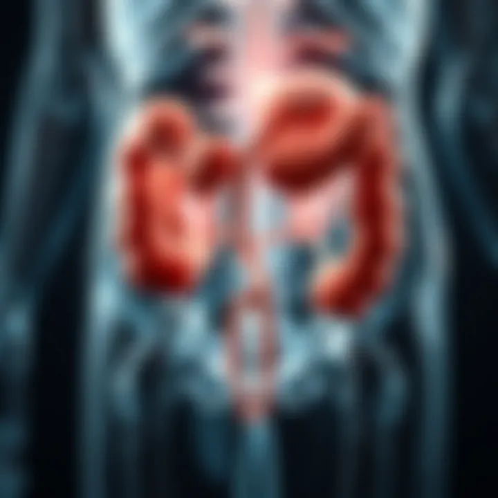 Anatomical diagram highlighting urinary system functions
