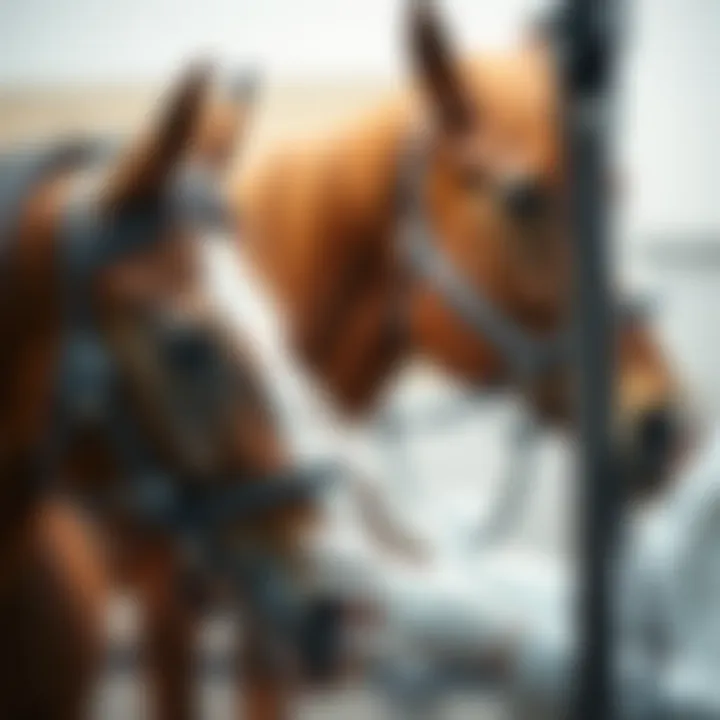 Veterinarian examining a horse with a focus on care