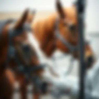 Veterinary Examination of Horses Veterinarian examining a horse with a focus on care