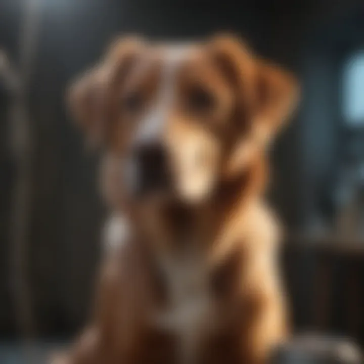 Pet owner monitoring their dog for side effects of medication