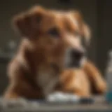 A dog receiving veterinary care for Cushing's disease
